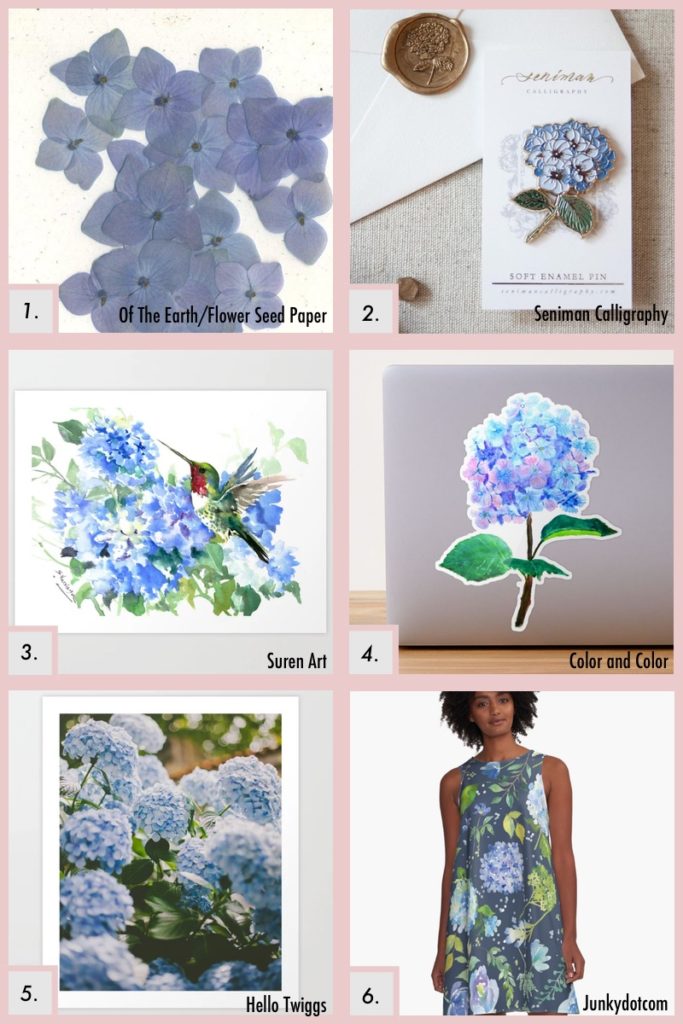 blue hydrangeas products