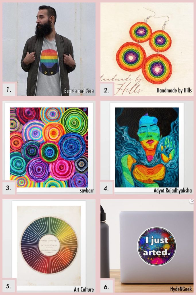 rainbow circles product roundup graphic