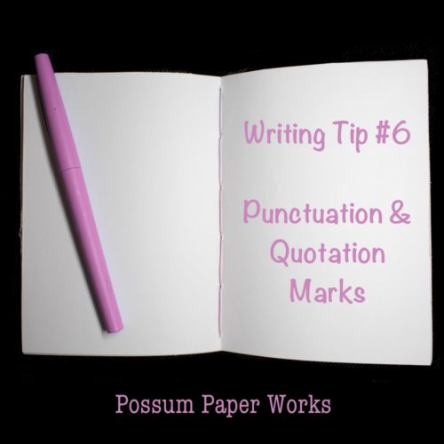 notebook graphic writing tip #6 punctuation & quotation marks